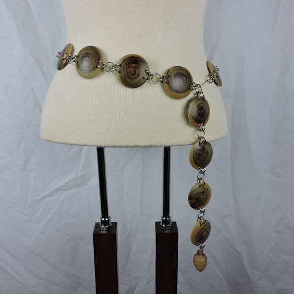 Vintage Wood Medallion Hip Belt Pendulum - Picture 2 of 8